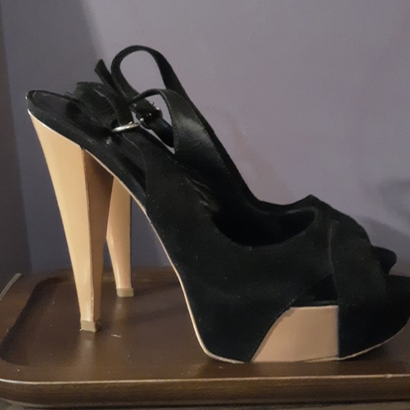 Sergio Rossi platform sandals black and beige nude - Picture 7 of 8